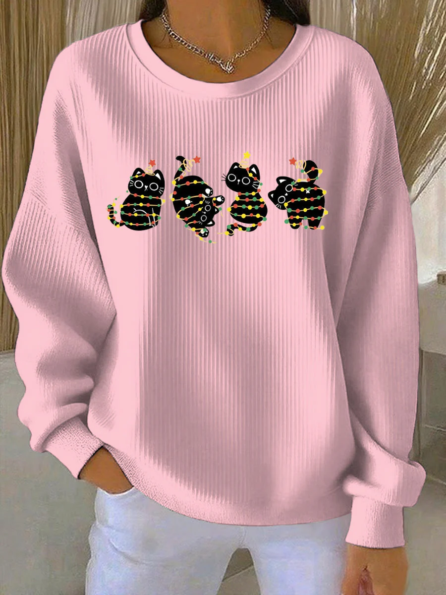 Damen Weihnachtsdruck Freizeit Sweatshirt - Image 5