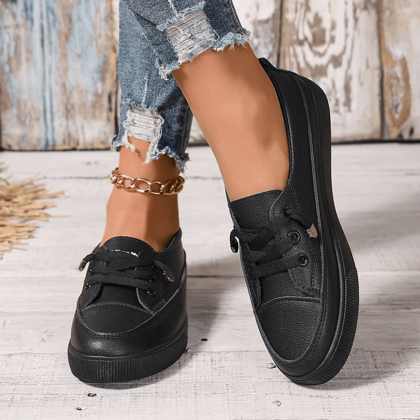 Damen weiße Schnürschuhe flach orthopädisch - atmungsaktive weiche Einlegesohle - Image 8