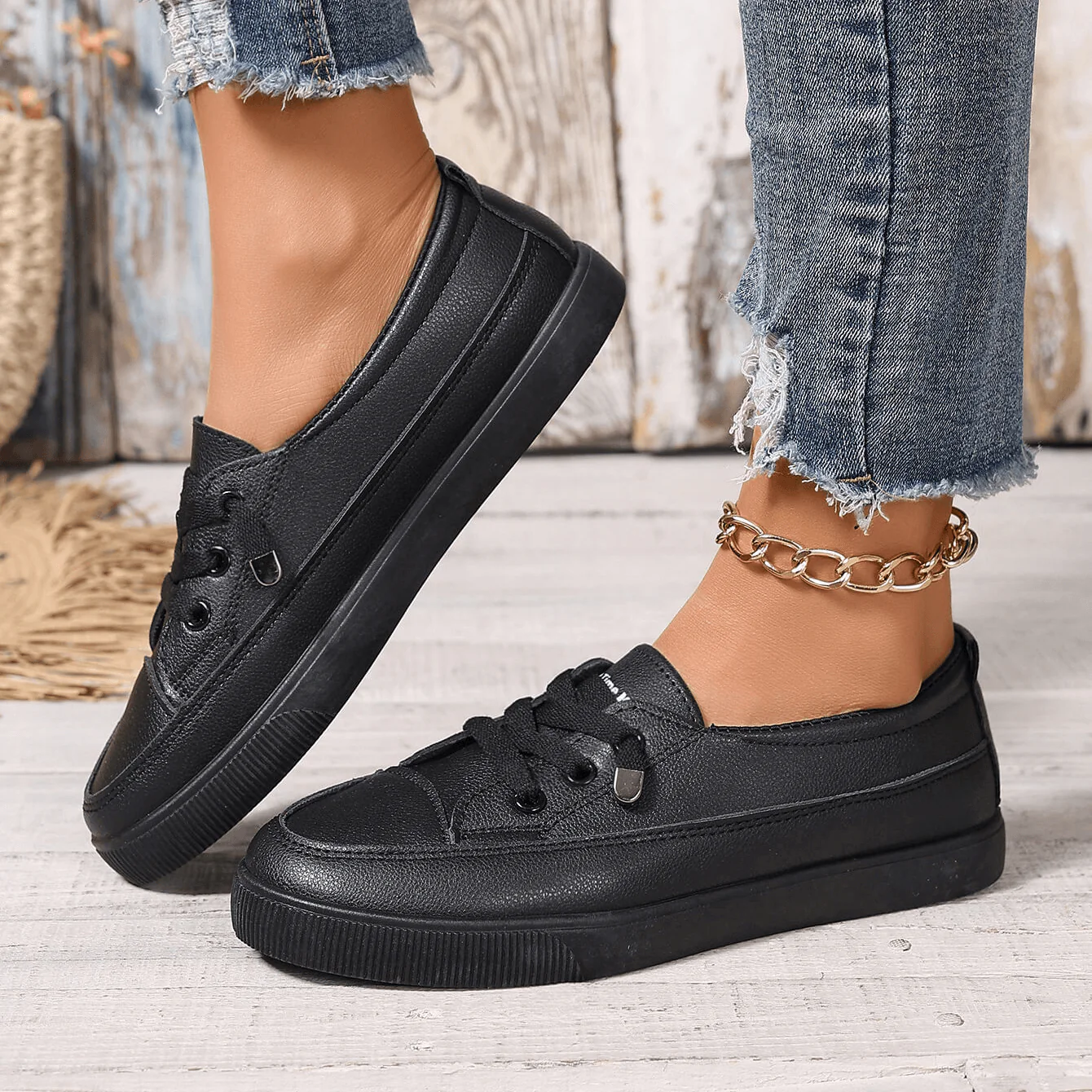 Damen weiße Schnürschuhe flach orthopädisch - atmungsaktive weiche Einlegesohle - Image 9