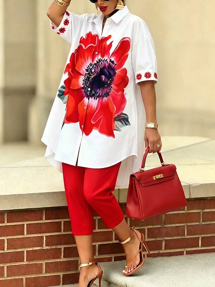 Damen Zweiteiliges Set mit Floralprint – Eleganter Moderner Stil - Image 2