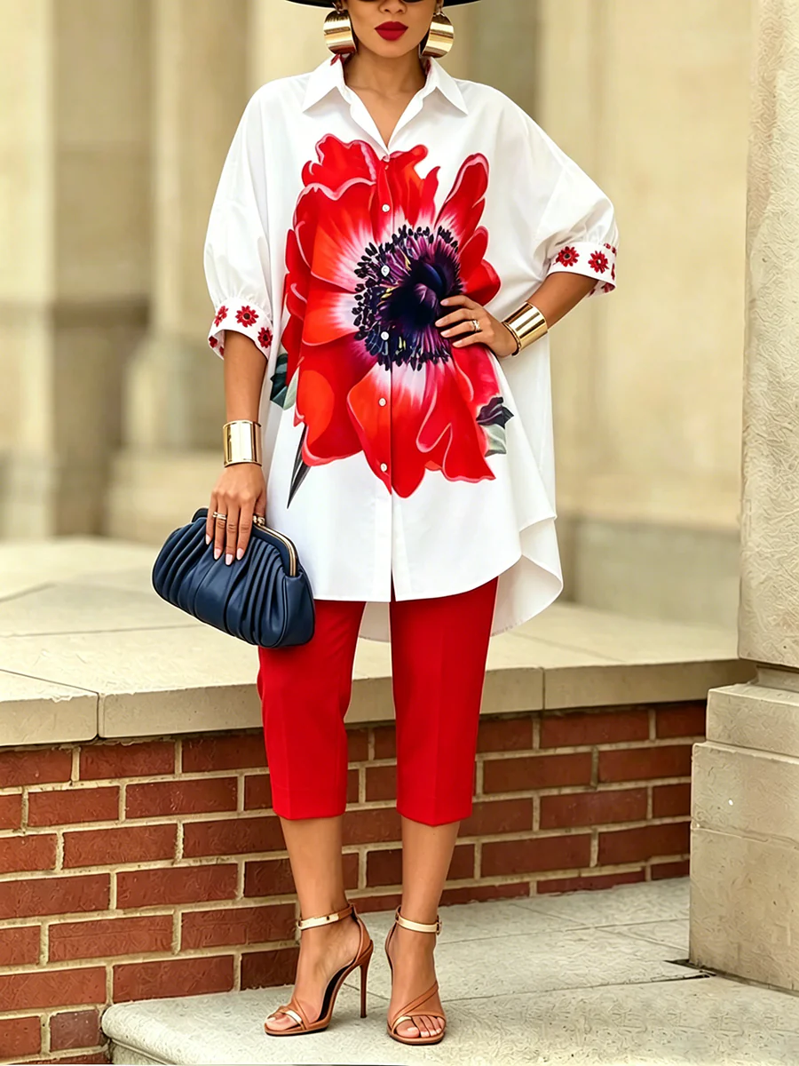 Damen Zweiteiliges Set mit Floralprint – Eleganter Moderner Stil - Image 3