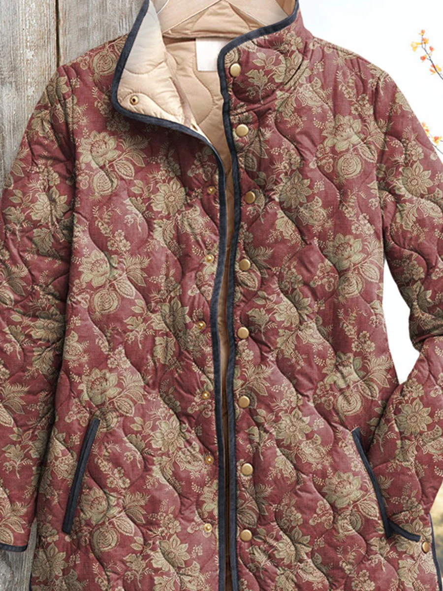 Damenjacke im Vintage-Stil mit Blumenmuster - Image 2