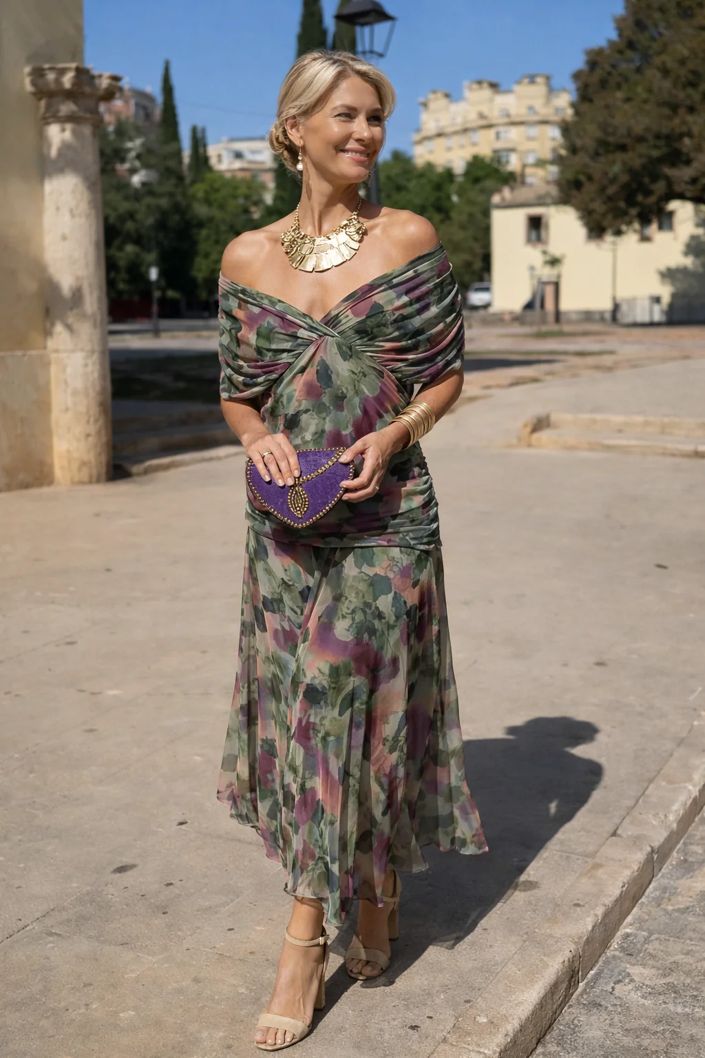 Elegantes Maxikleid für Feste mit V-Ausschnitt - Image 4