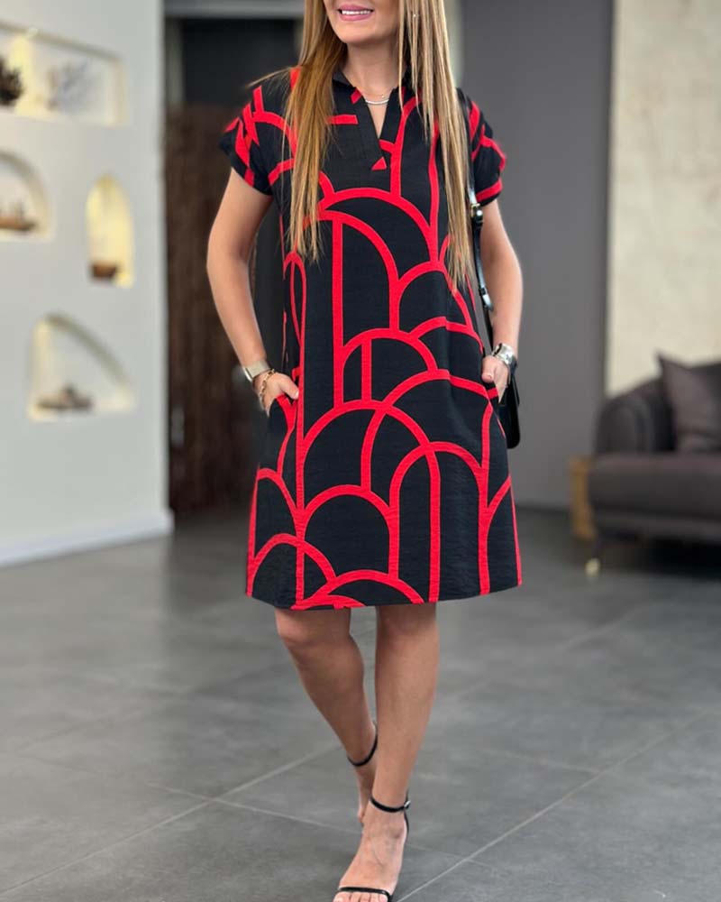 Ellanore - Polo Kleid mit geometrischem Druck - Image 7