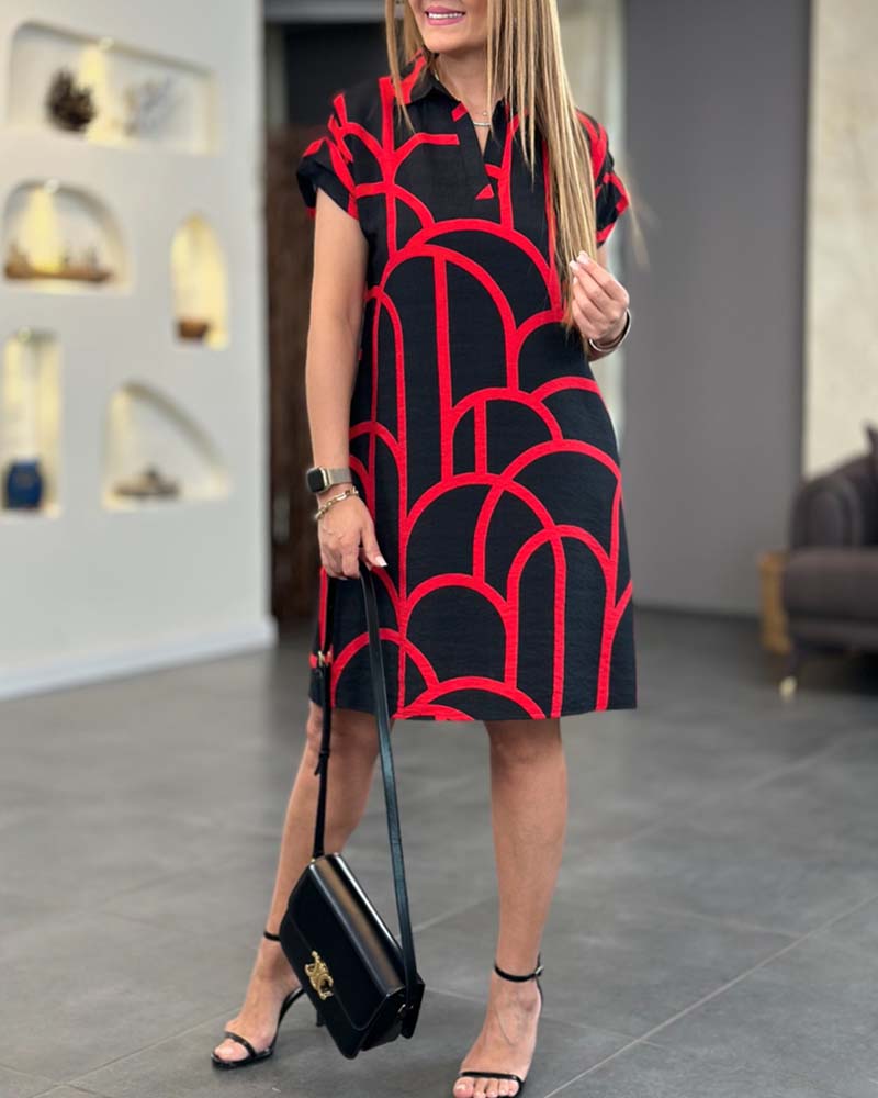 Ellanore - Polo Kleid mit geometrischem Druck - Image 8