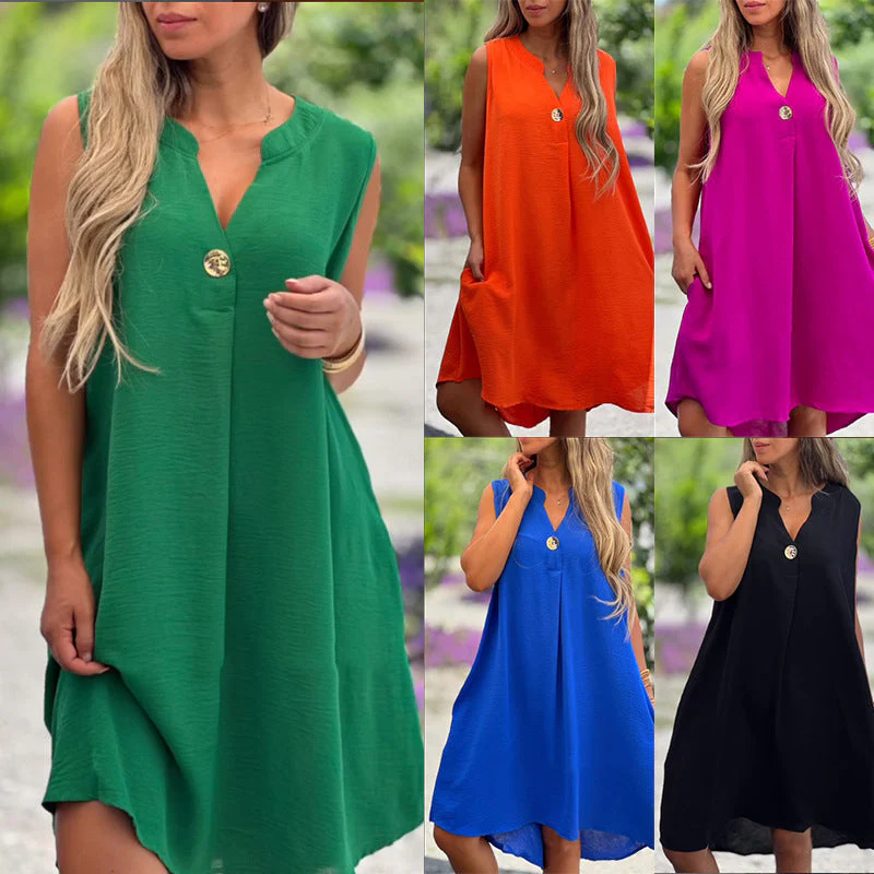 Elsie - Ärmelloses V-Ausschnitt Kleid - Image 5