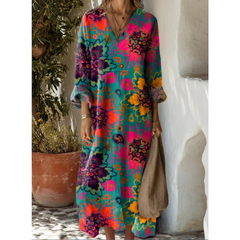 Evelyn | Retro-Stil Langarm Freizeitkleid - Image 7