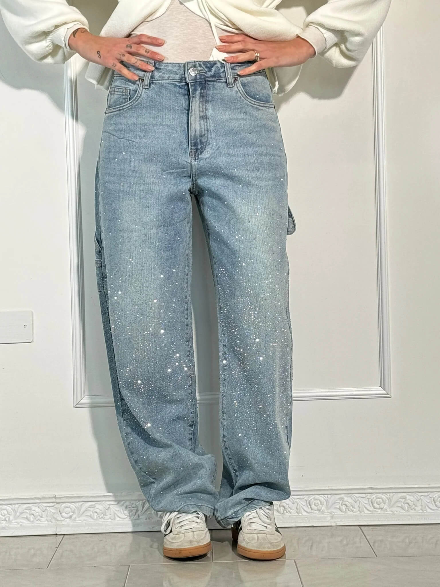 Glänzende Carpenter-Style Denim-Jeans - Image 5