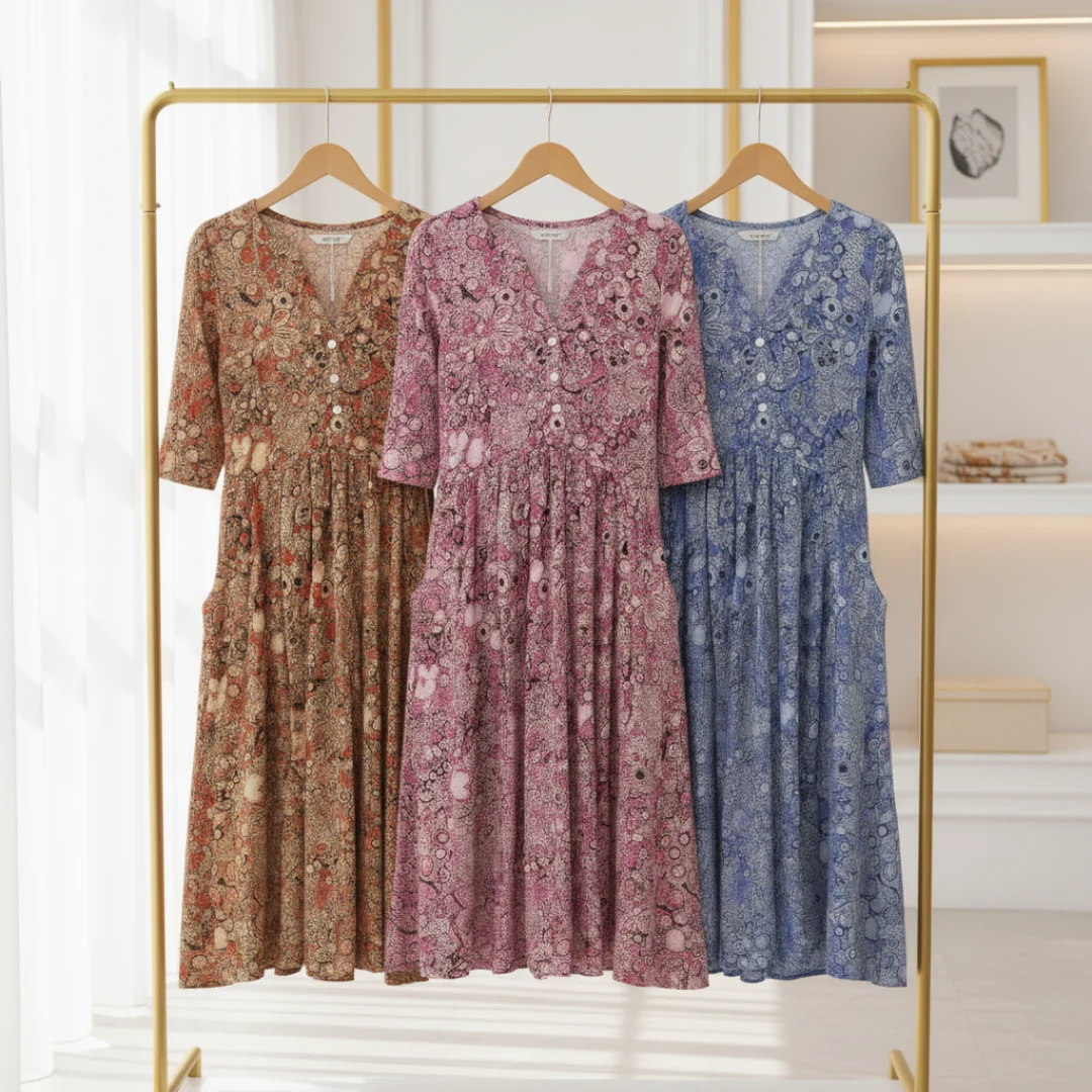 Harlow | Anmutiges V-Ausschnitt Eleganz Midi Kleid - Image 7