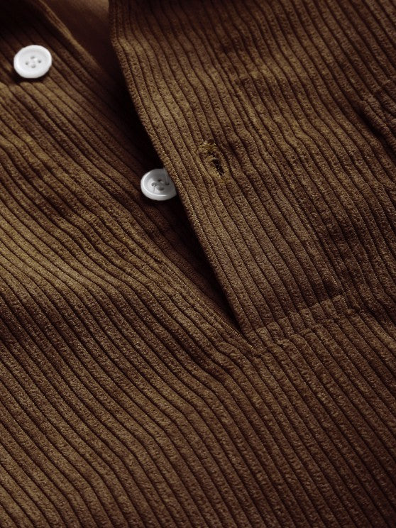 Herren Corduroy Langarmhemd mit halber Knopfleiste - Image 13