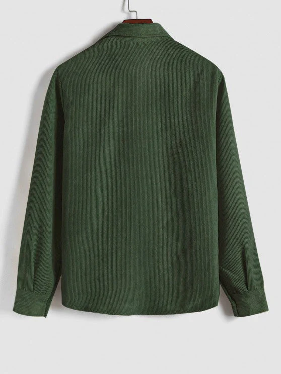 Herren Corduroy Langarmhemd mit halber Knopfleiste - Image 18