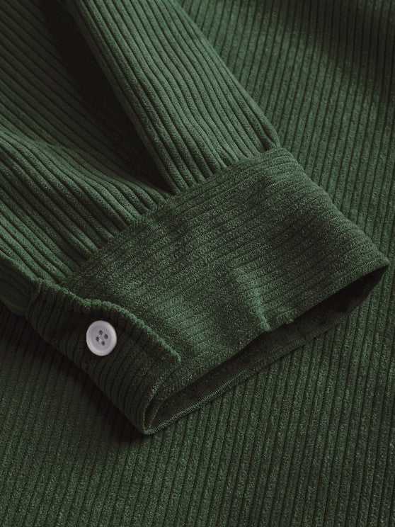 Herren Corduroy Langarmhemd mit halber Knopfleiste - Image 21