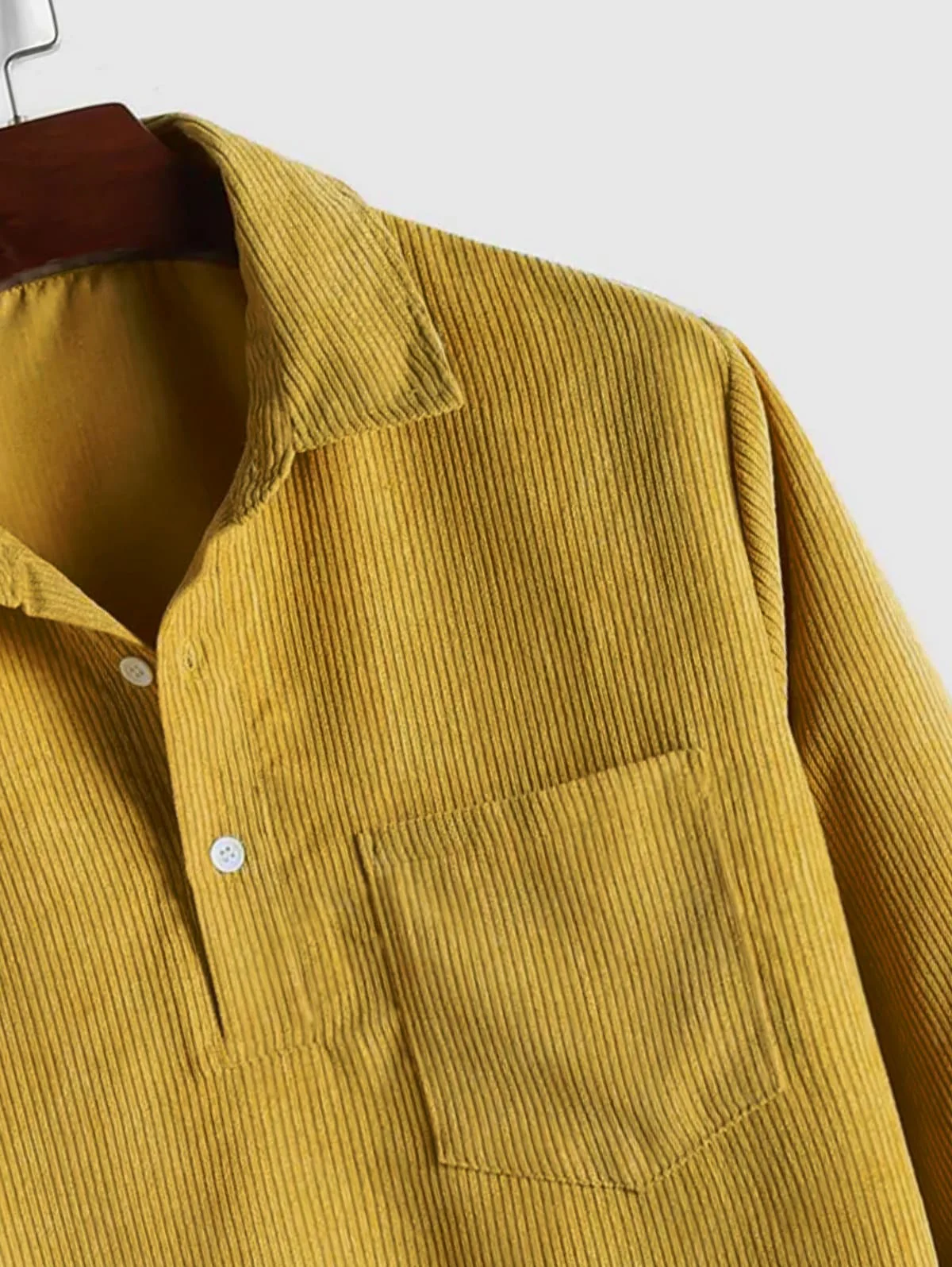 Herren Corduroy Langarmhemd mit halber Knopfleiste - Image 24