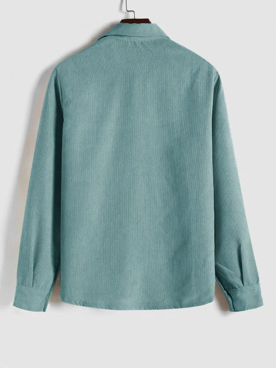 Herren Corduroy Langarmhemd mit halber Knopfleiste - Image 27