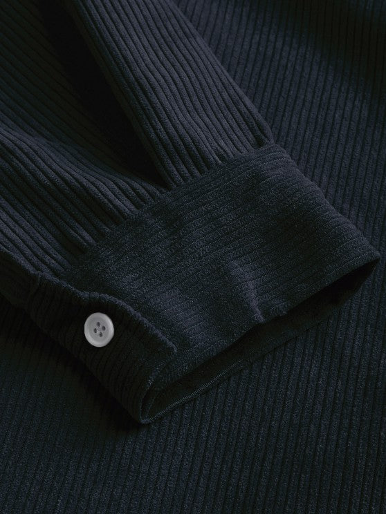 Herren Corduroy Langarmhemd mit halber Knopfleiste - Image 4