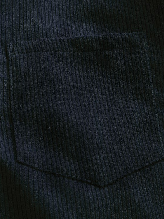 Herren Corduroy Langarmhemd mit halber Knopfleiste - Image 5