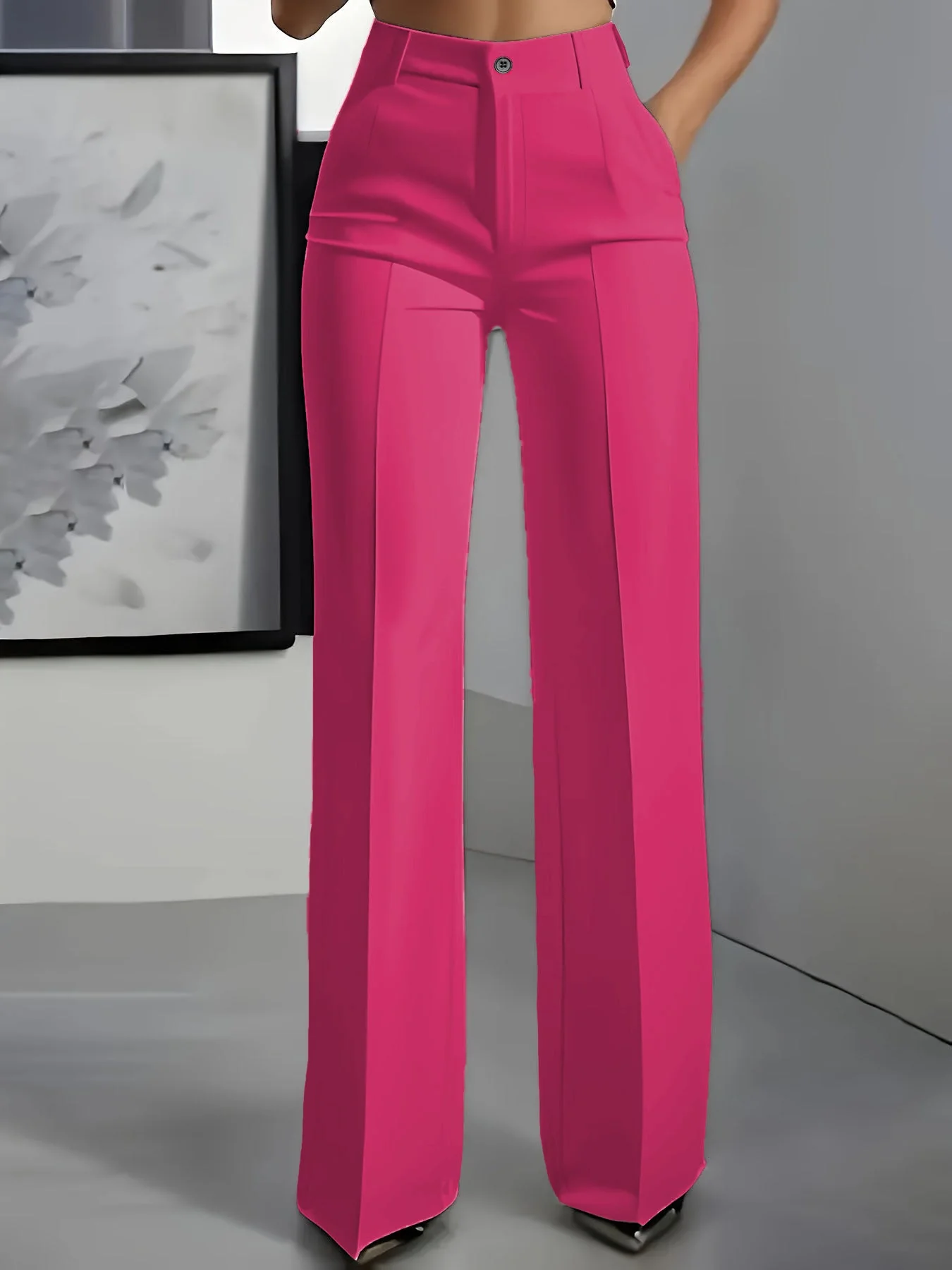 Hochgeschnittene Damenhose mit elastischem Bund - Image 4