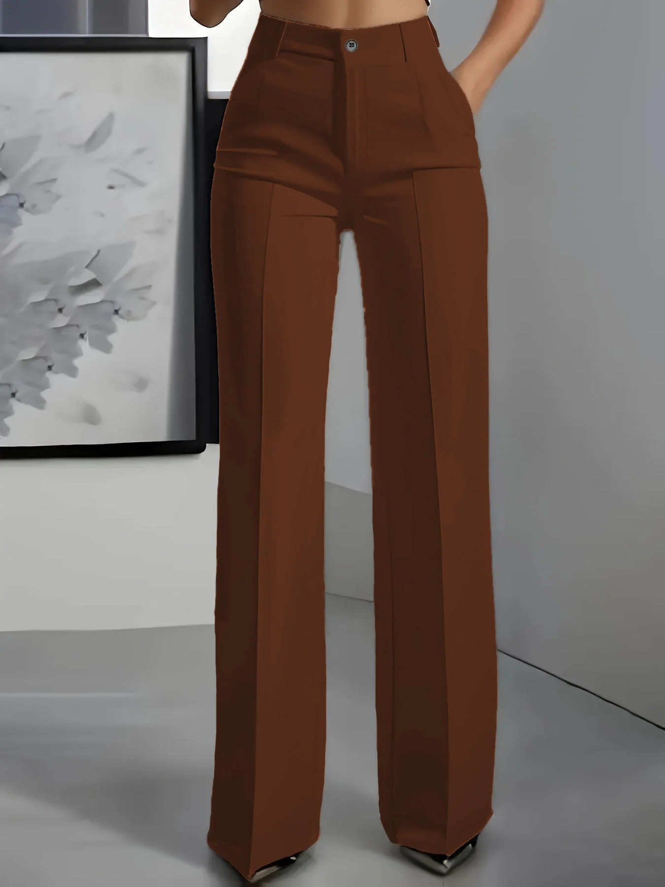 Hochgeschnittene Damenhose mit elastischem Bund - Image 6