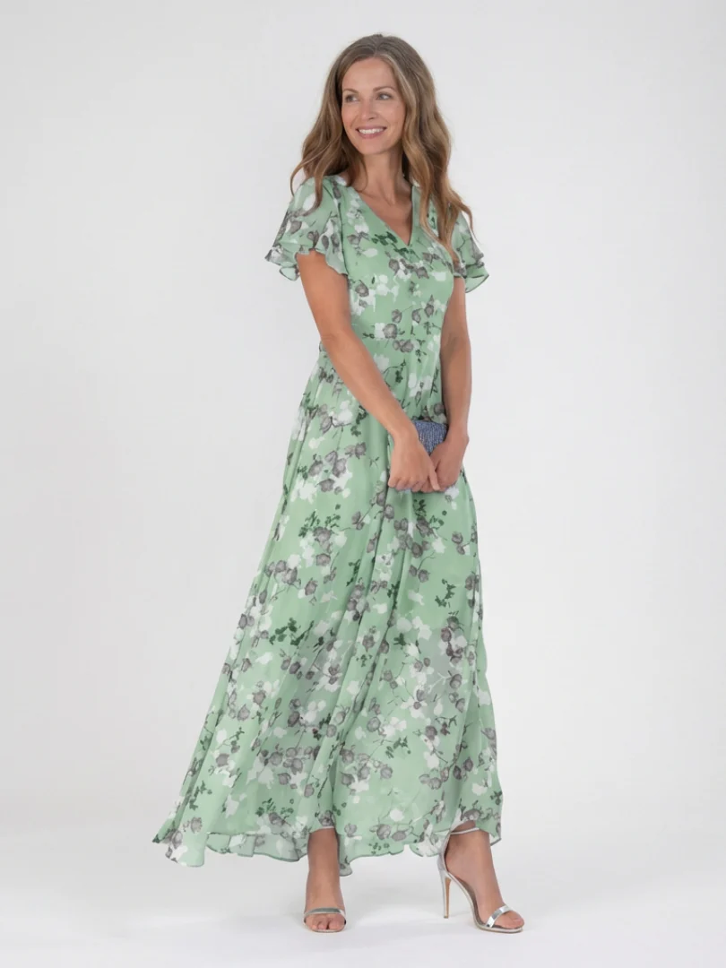 Ismeria | Floral Chiffon Maxikleid - Image 4