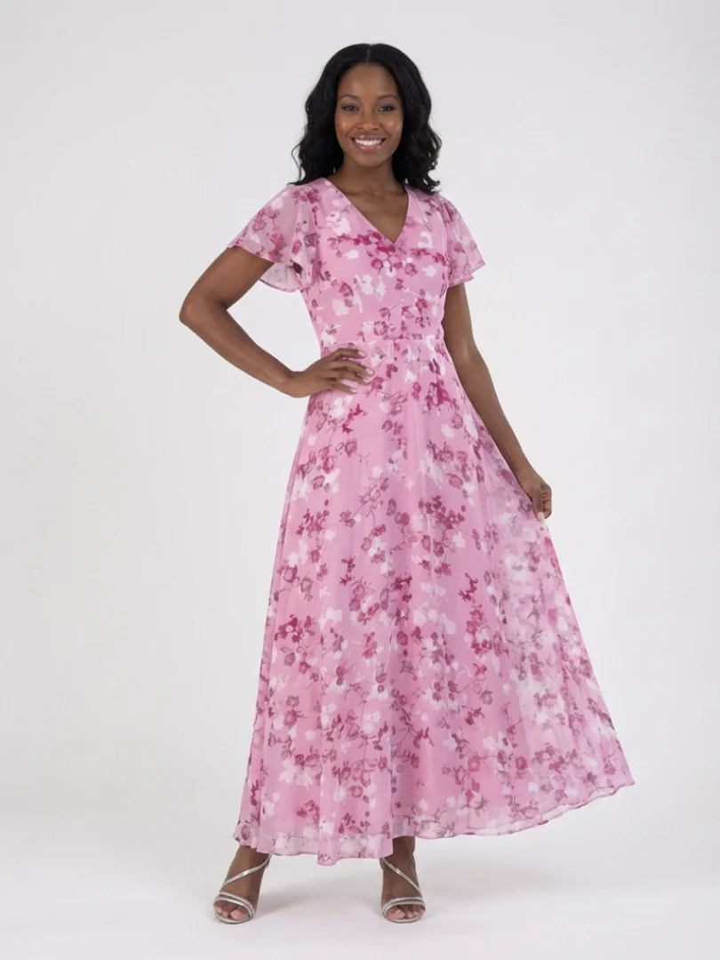 Ismeria | Floral Chiffon Maxikleid - Image 6