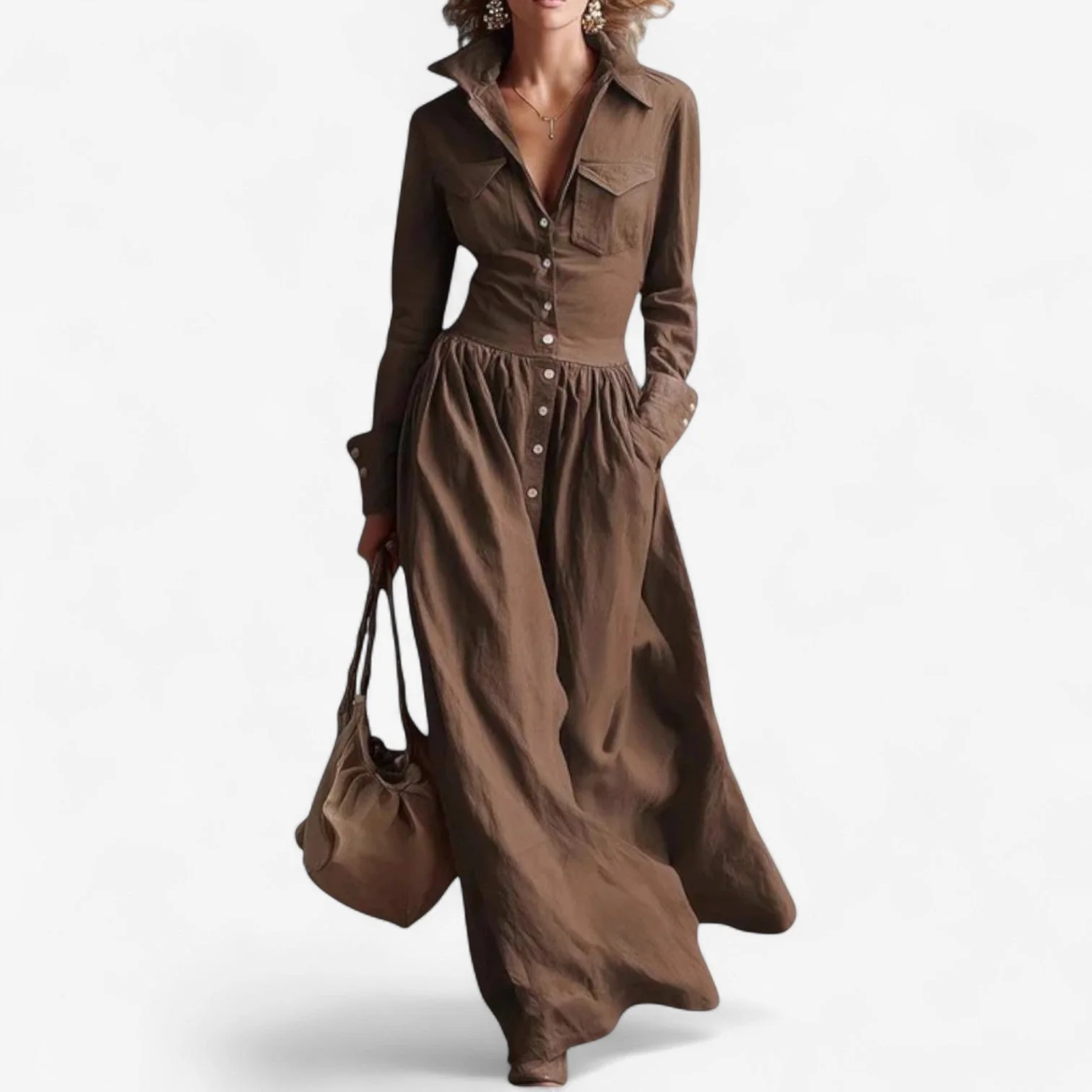Janine™ Elegantes Knopfkleid - Image 4
