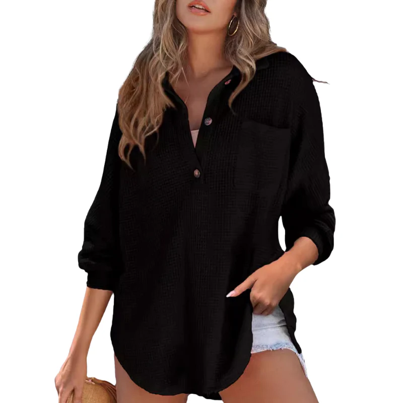 KATHRYN™ – Luftige V-Ausschnitt Knopf-Bluse - Image 5