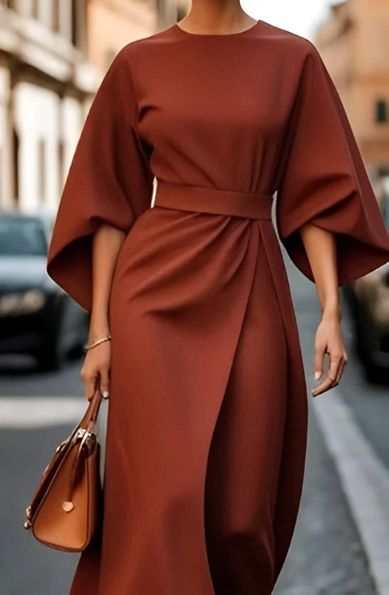 Lissey - Minimalistisches Gürtel-Luxuskleid - Image 2
