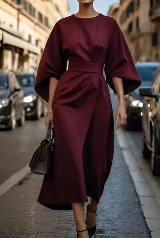 Lissey - Minimalistisches Gürtel-Luxuskleid - Image 3