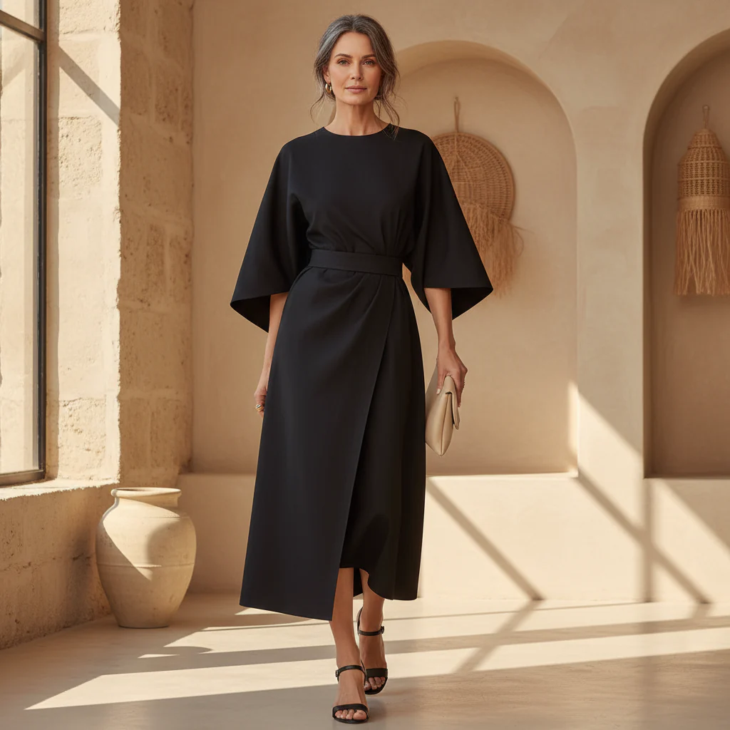 Lissey - Minimalistisches Gürtel-Luxuskleid - Image 8