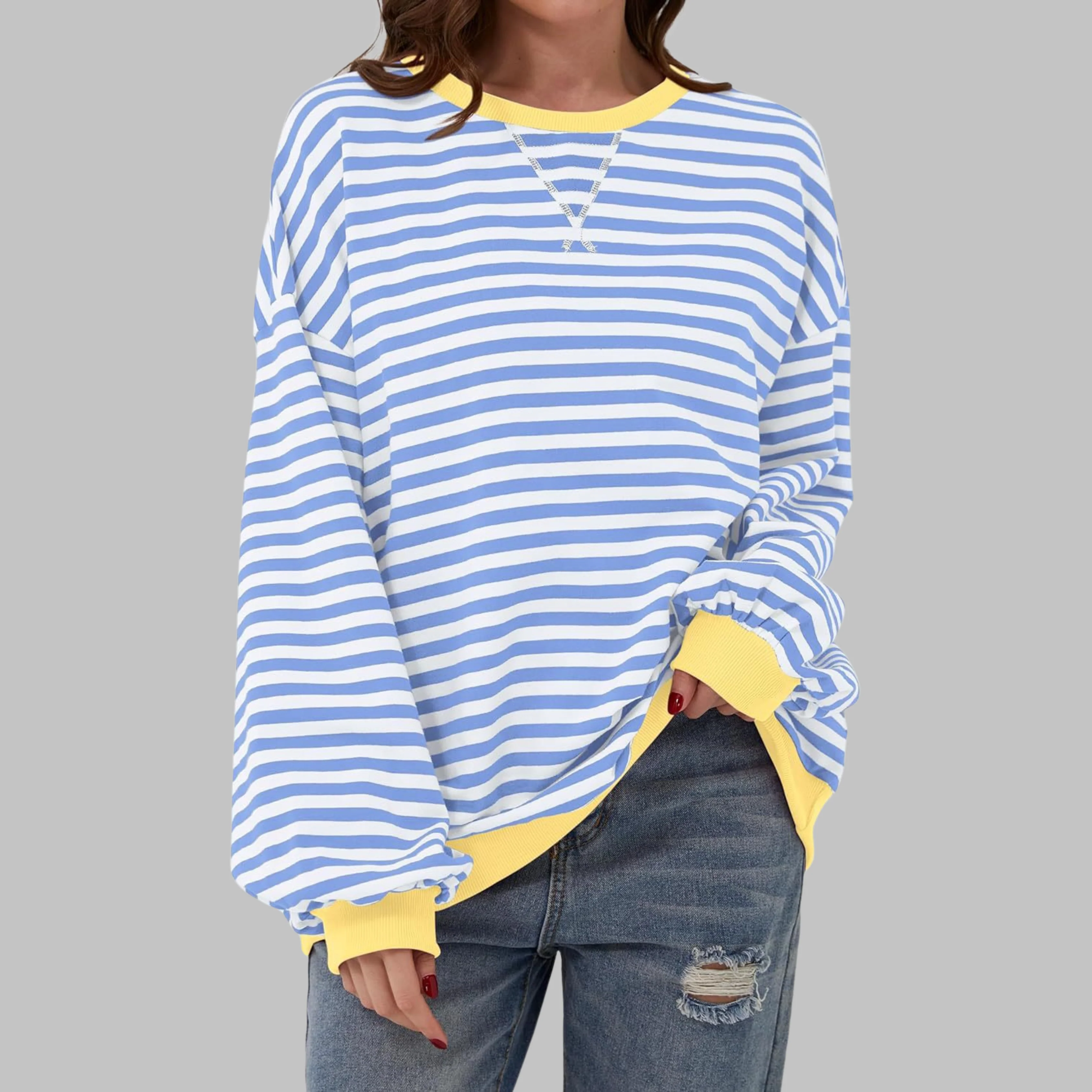 LUKA™ - Gestreiftes Langarm-Casual-Sweatshirt mit Rundhalsausschnitt - Image 6