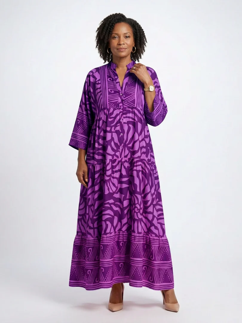 Marielle | Knopf-Front Midi-Kleid - Image 5