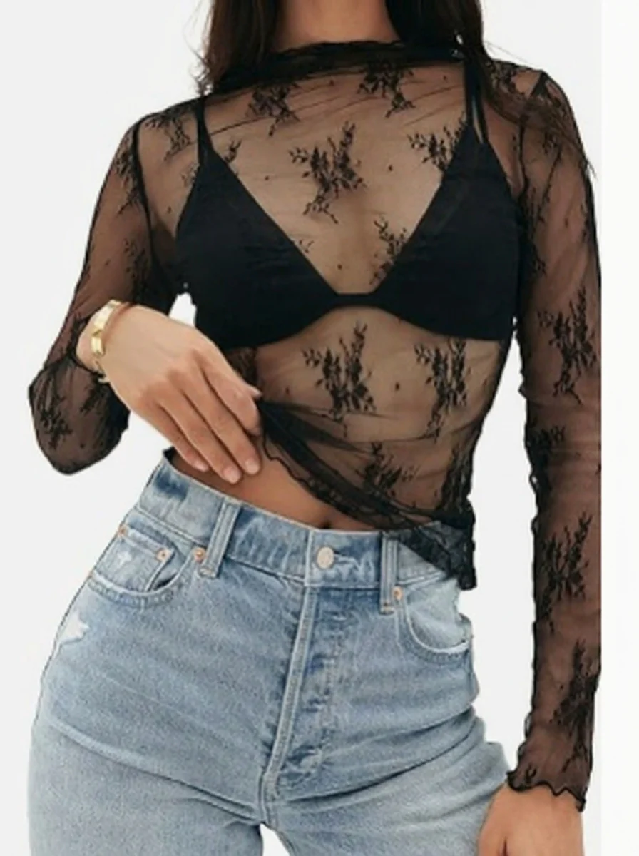 MARYAM™ - Einfarbiger Spitzenoberteil & Jumpsuit Ensemble mit Taschen - Image 8