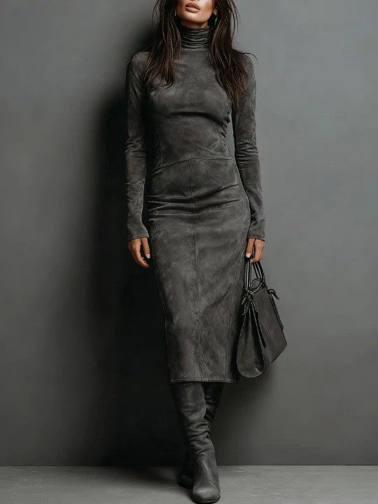 Mildred™ Chic Wildleder Maxi-Kleid - Image 2