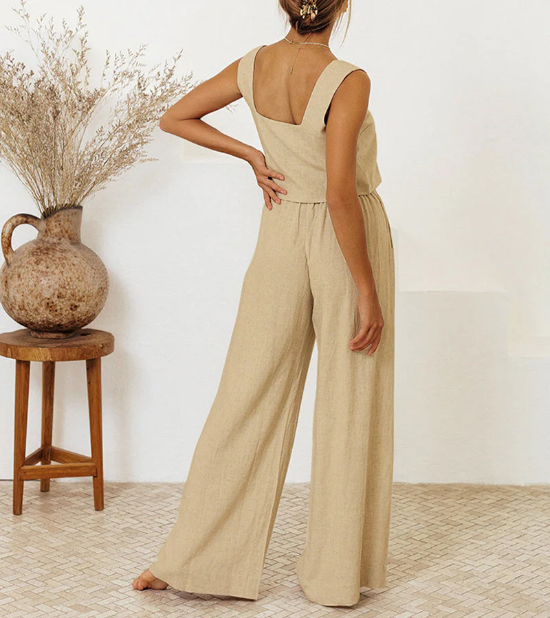 Milena - Minimalistisches Top und weite Hose Set - Image 2