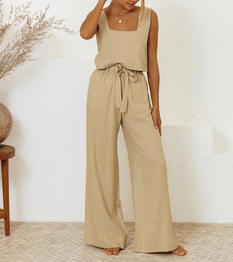 Milena - Minimalistisches Top und weite Hose Set - Image 6