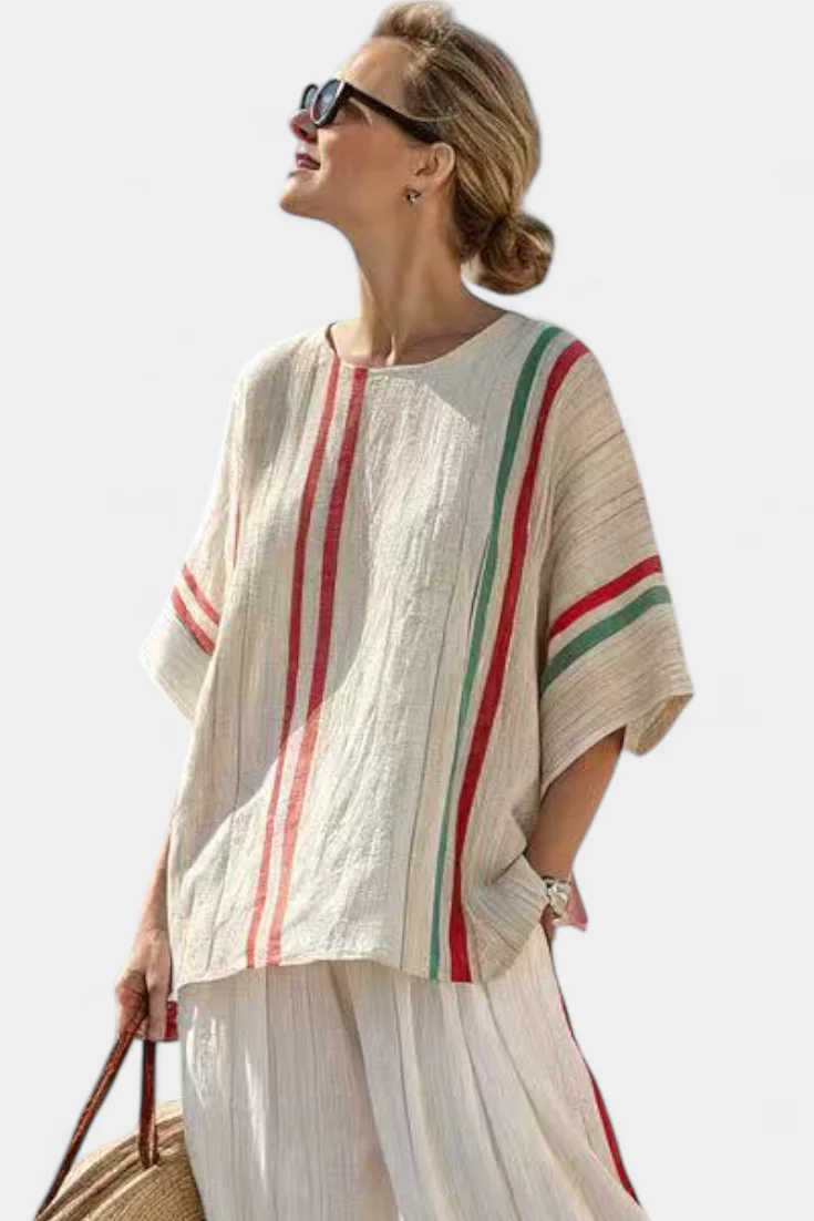 Noemi – bedruckte Boho-Bluse und bequeme weite Hose - Image 2