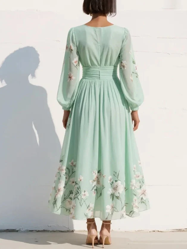 Odelia™ Blumiges Midi-Kleid - Image 2