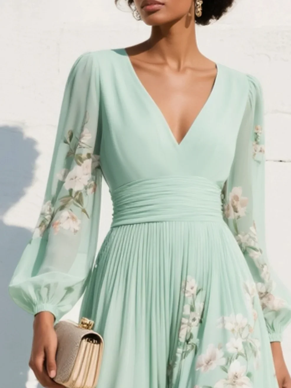 Odelia™ Blumiges Midi-Kleid - Image 4