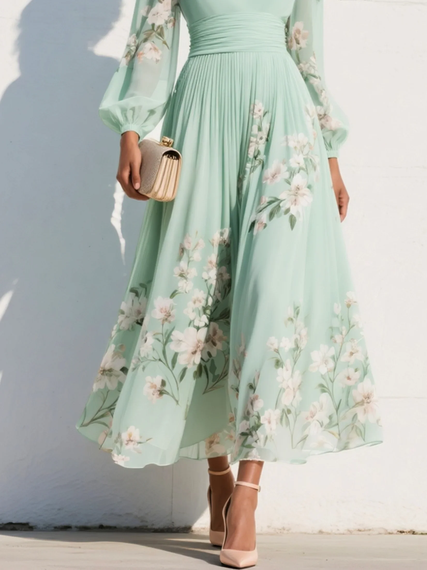 Odelia™ Blumiges Midi-Kleid - Image 5
