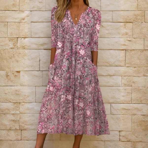 Olivia | Elegantes Kleid mit V-Ausschnitt - Image 3