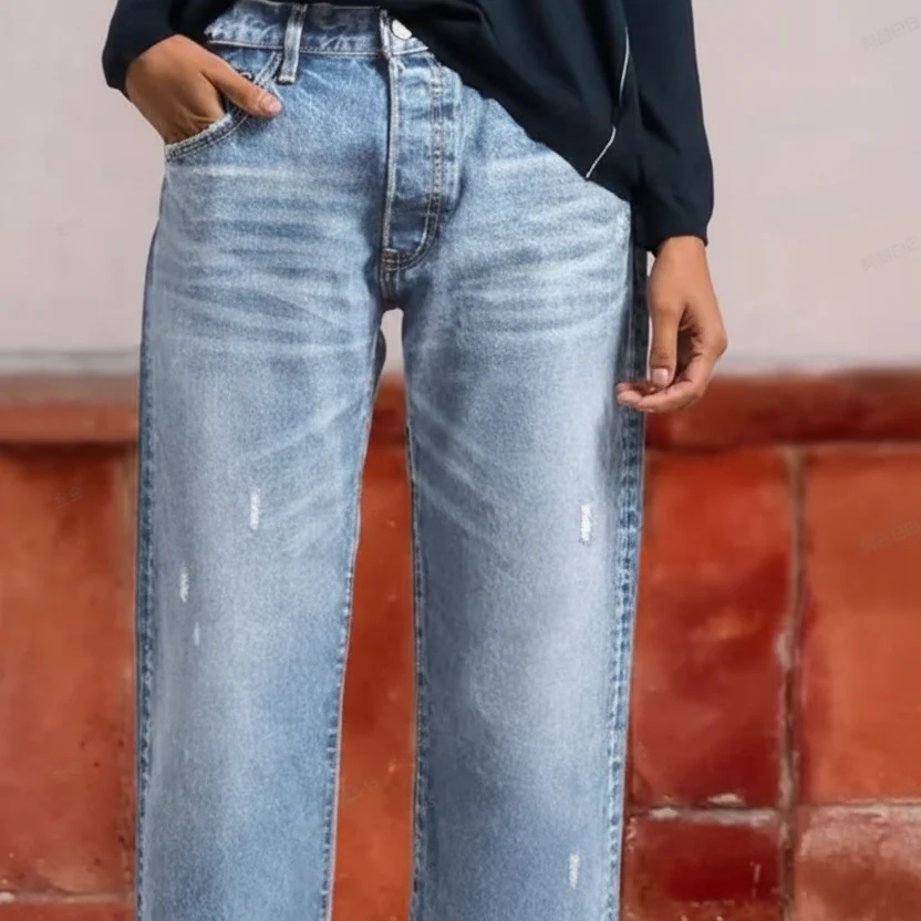 Retro kurze gerade Jeans für Frauen - Image 11