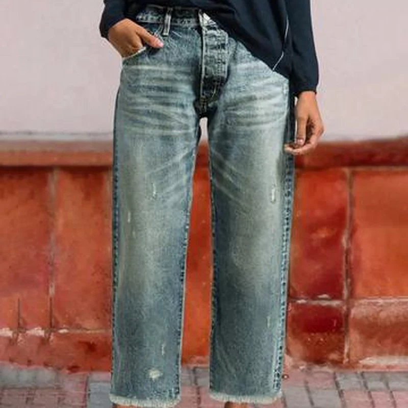 Retro kurze gerade Jeans für Frauen - Image 14