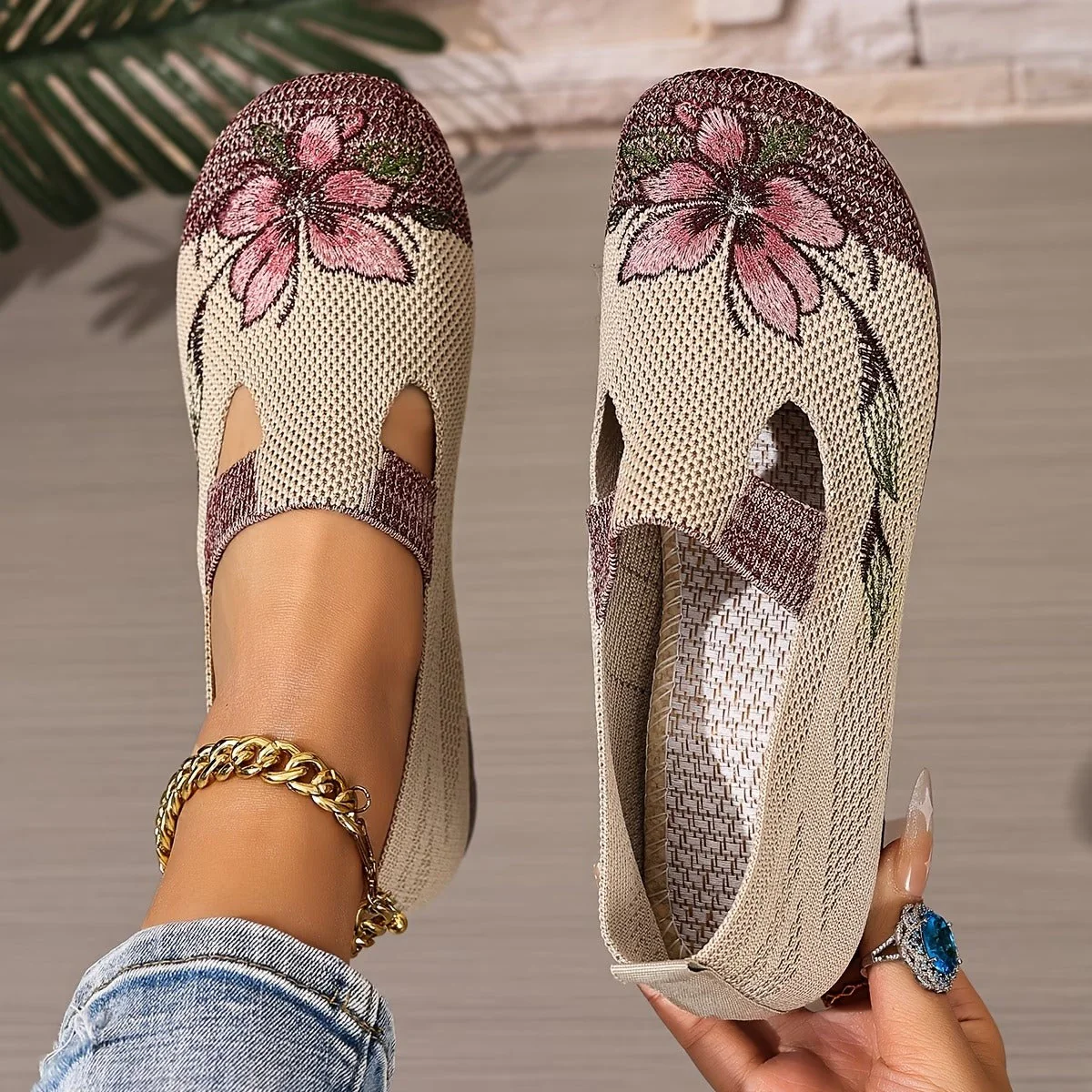 Schicke bestickte atmungsaktive Damenschuhe - Image 2