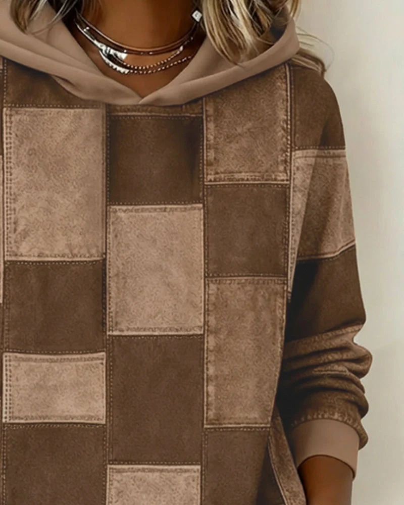 Schicker Langarm-Karierten Hoodie - Image 10