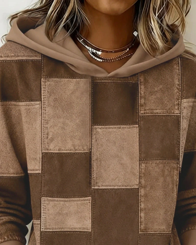 Schicker Langarm-Karierten Hoodie - Image 11