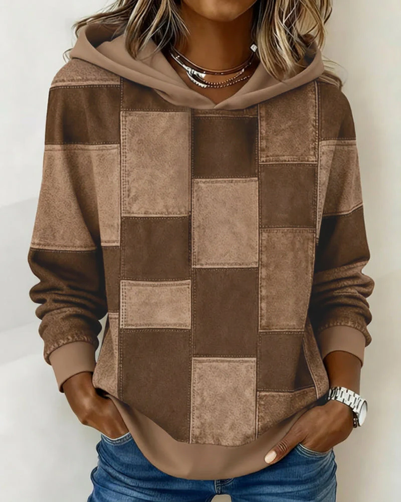 Schicker Langarm-Karierten Hoodie - Image 8