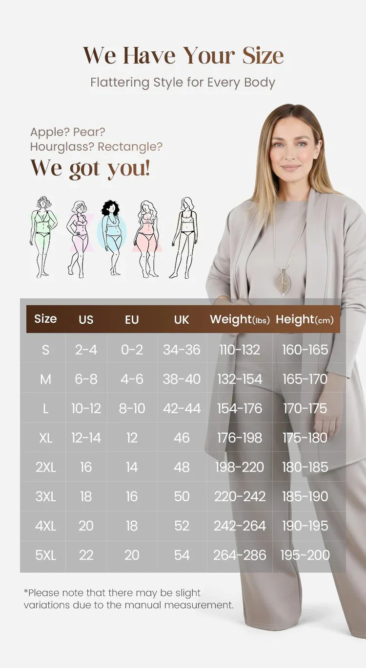 Schickes 3-teiliges Ensemble: Langer Cardigan, Top und Hose - Image 3