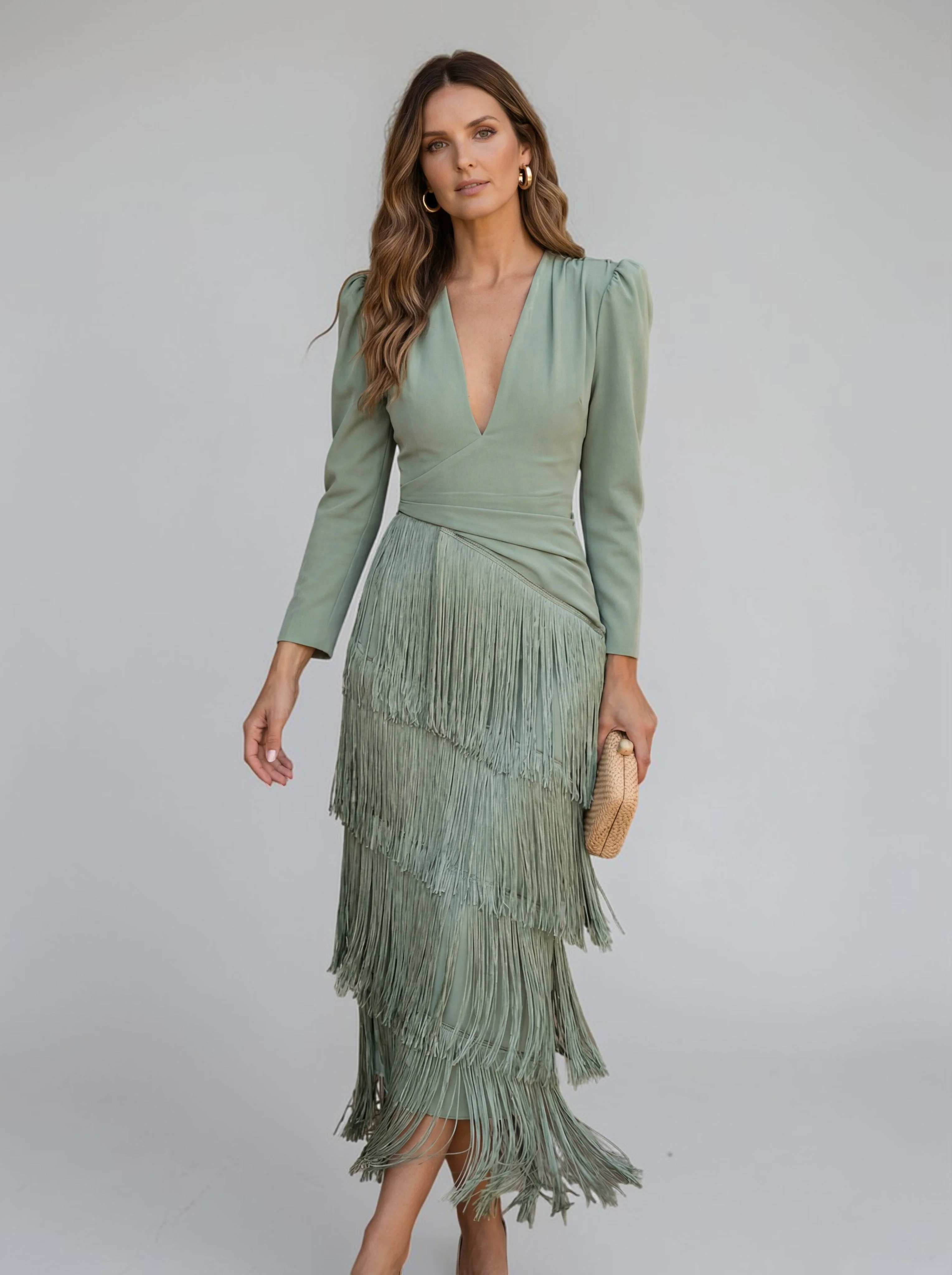 Sofia | Elegantes Ombré-Fransenkleid mit V-Ausschnitt - Image 5