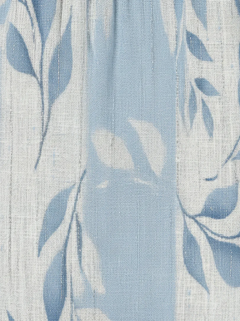 Solene | Ärmelloses Midi-Kleid mit blauem Blattmuster - Image 4