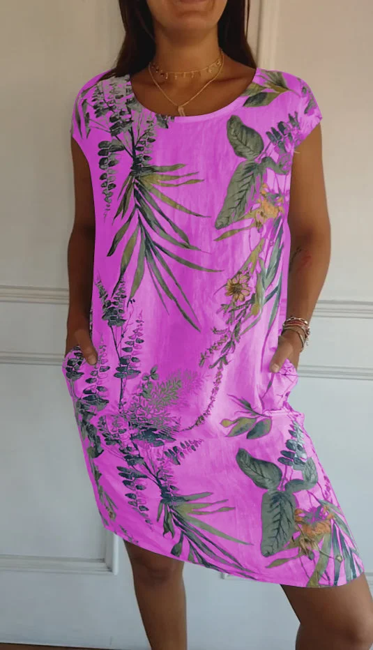 Sommerkleid für Frauen mit Taschen und lebhaftem Druck - Image 5